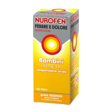 Nurofen 100 mg bambini sciroppo arancia no zucchero gmm farma 150 ml