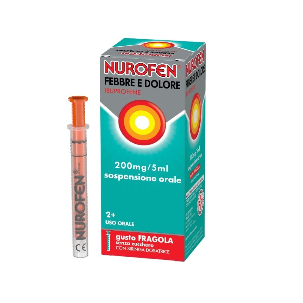 Nurofen Febbre e Dolore Bambini 200 mg/5 ml  Sospensione Orale Fragola 100 ml