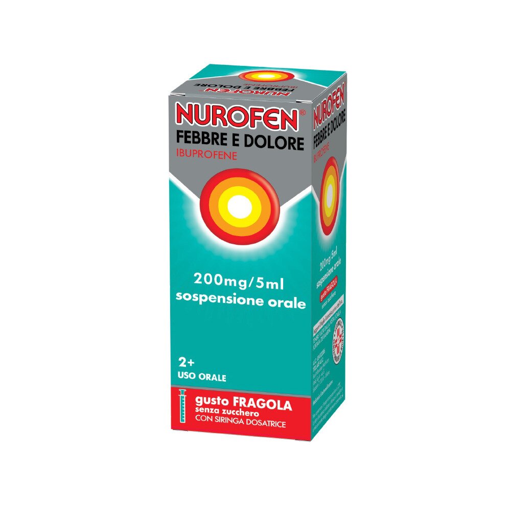 Nurofen Febbre e Dolore Bambini 200 mg/5 ml  Sospensione Orale Fragola 100 ml