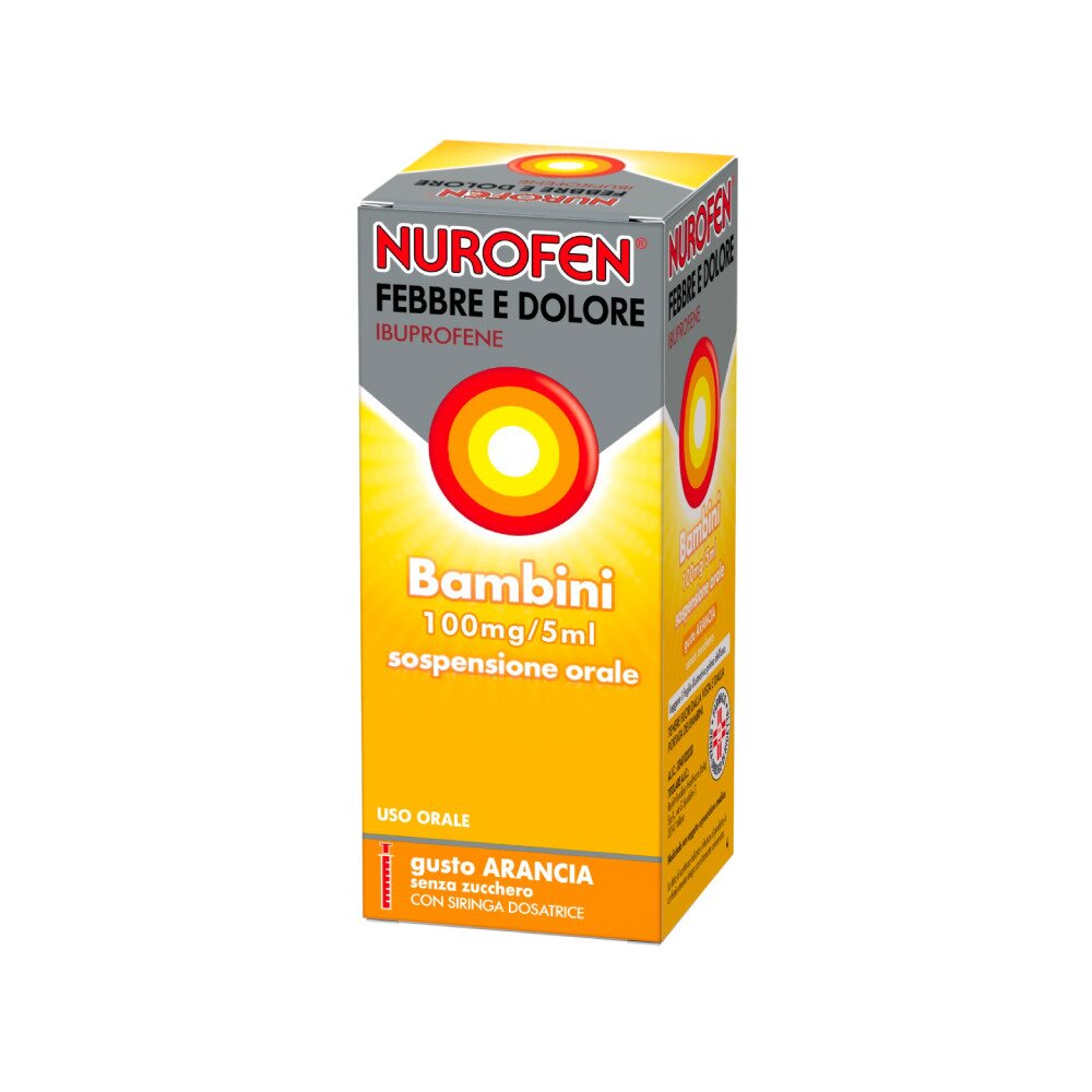 Nurofen Febbre e Dolore Bambini Ibrupofene Sospensione orale Arancia 100mg/5ml