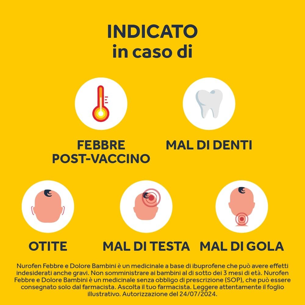 Nurofen Febbre e Dolore Bambini Ibuprofene Sospensione orale Fragola 150 ml
