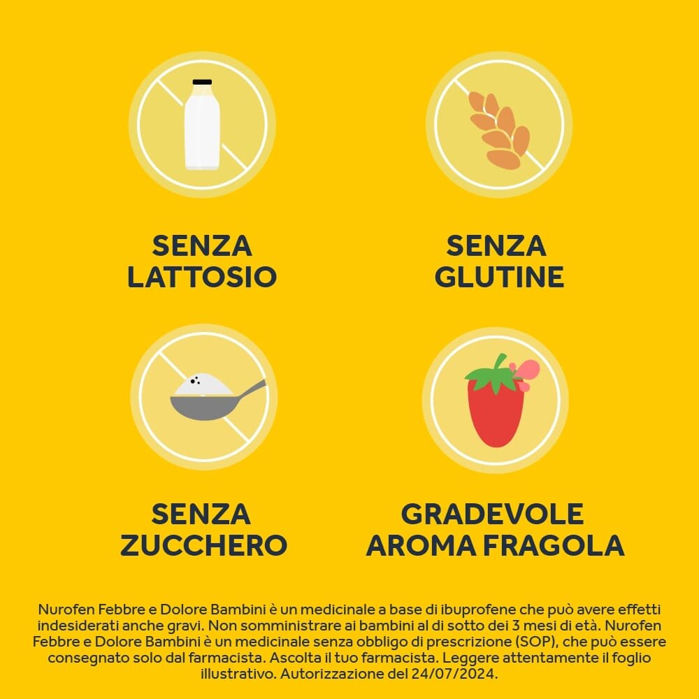 Nurofen Febbre e Dolore Bambini Ibuprofene Sospensione orale Fragola 150 ml
