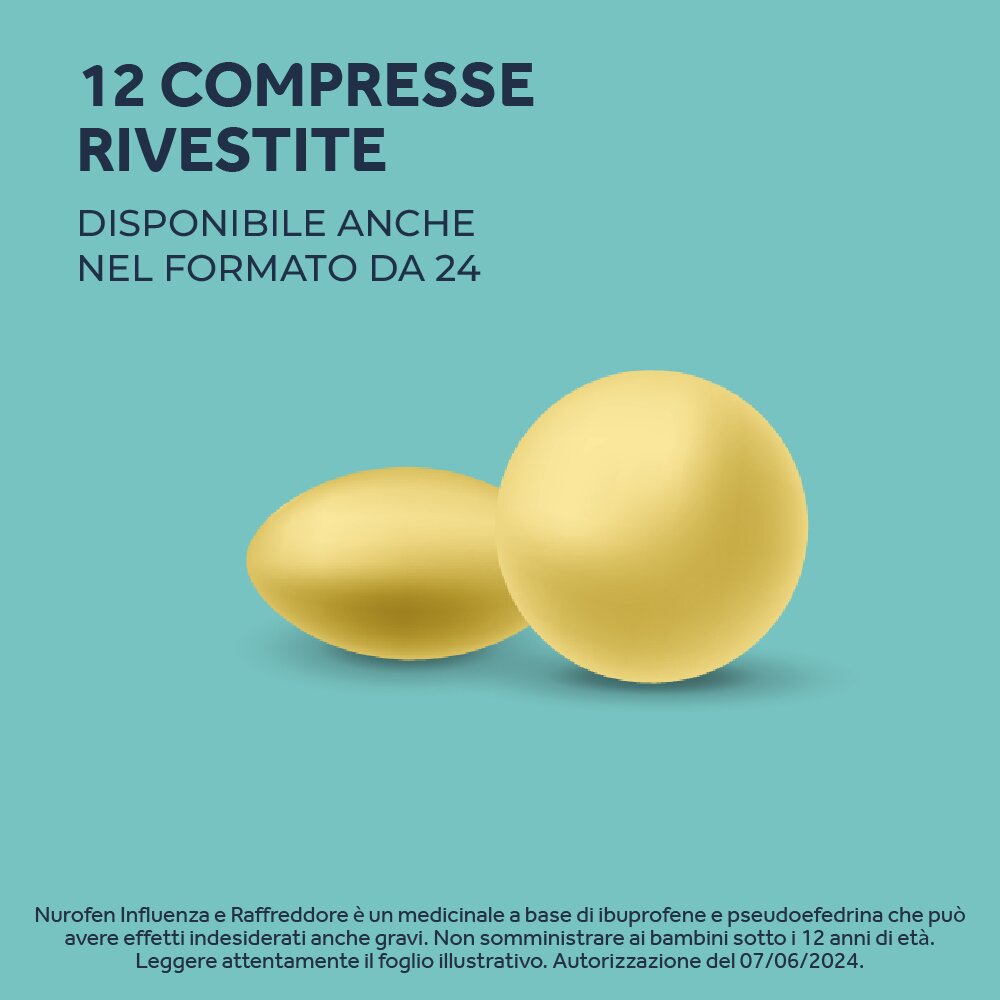 Nurofen Influenza e Raffreddore 12 Compresse Rivestite 200 mg + 30 mg