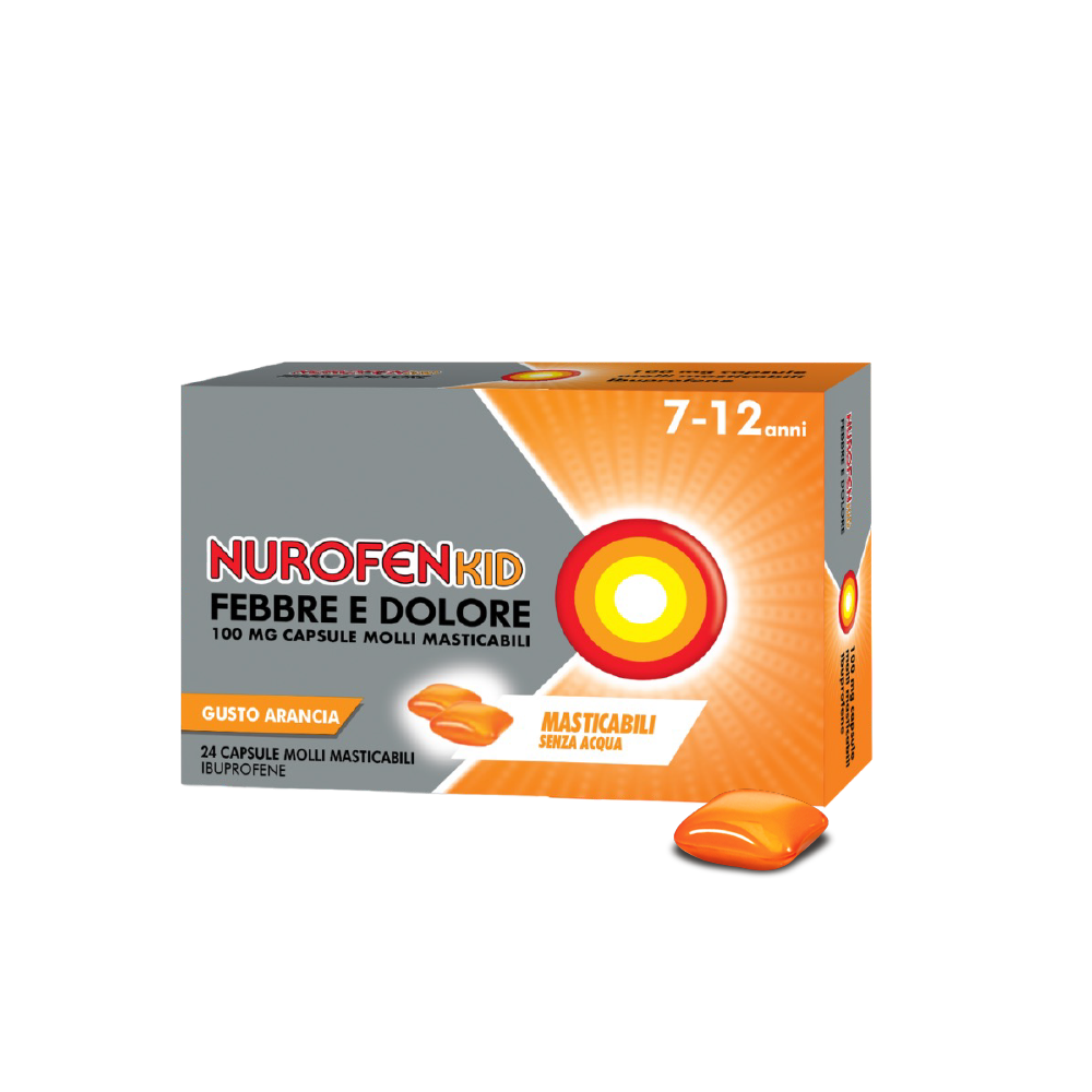 NurofenKid Febbre e Dolore 100 mg 24 Capsule