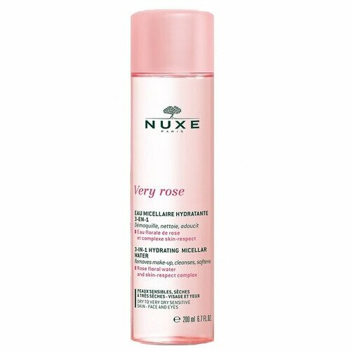 Nuxe Very Rose Acqua Micellare Idratante 3 in 1 per Pelle Secca, Molto Secca e Sensibile 200 ml
