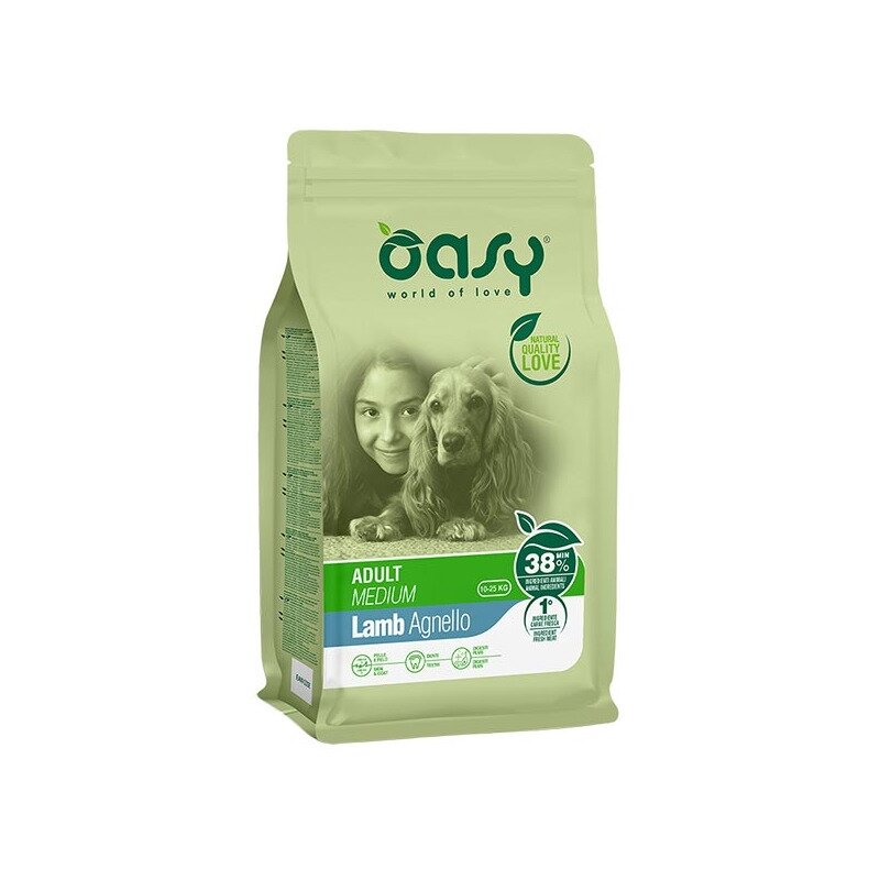 Oasy adult medium con agnello per cani adulti 3kg