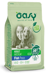 Oasy lifestage adult medium con pesce cibo secco per cani 3 kg