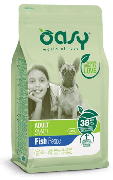 Oasy lifestage adult small con pesce cibo secco per cani 1 kg
