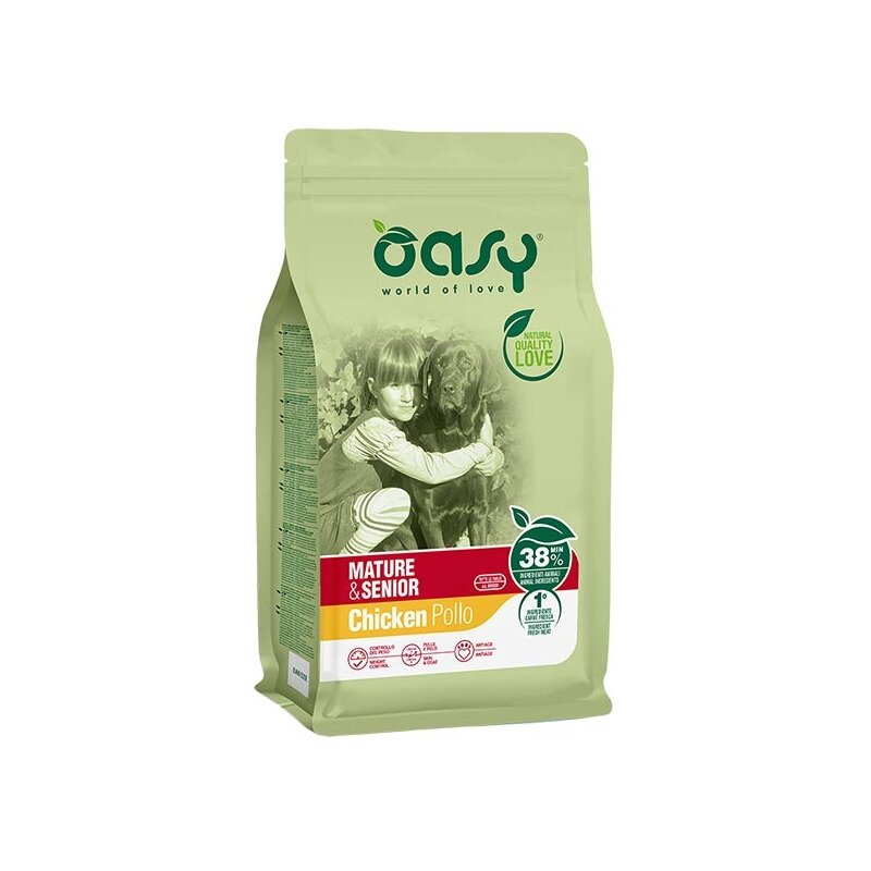 Oasy mature & senior con pollo per cani adulti 12kg