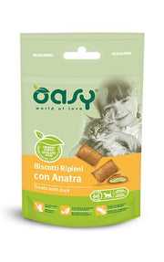 Oasy snack per gatti biscotti ripieni con anatra 60g