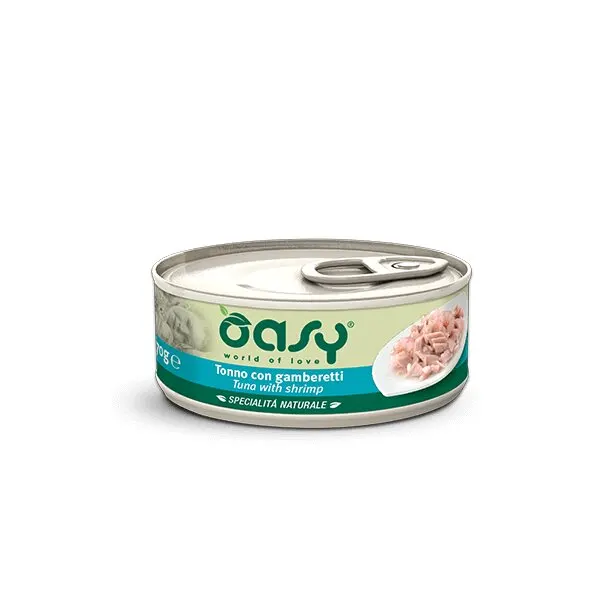 Oasy Wet Cat Tonno con Gamberetti Lattina 70g