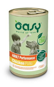 Oasy wet dog lifestage performance patÃ¨ pollo cibo umido cani adulti lattina 400g