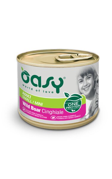 Oasy wet dog one protein cinghiale cibo umido per cani adulti medium/large 200g