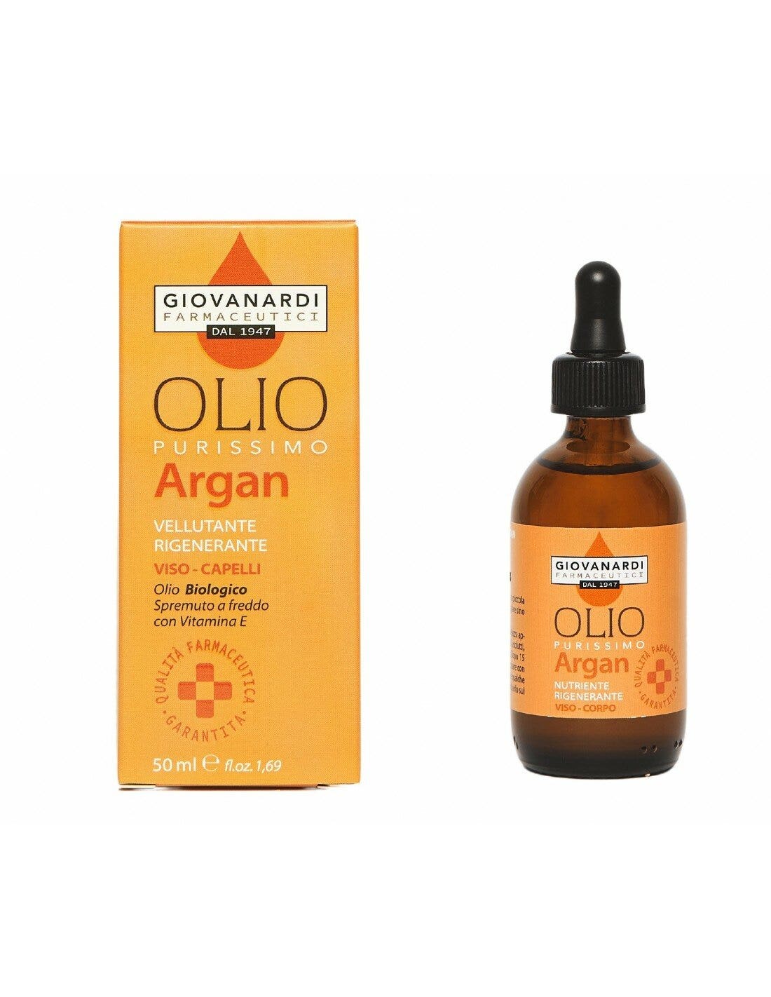 Olio argan biologico rigenerante per viso e capelli 50ml