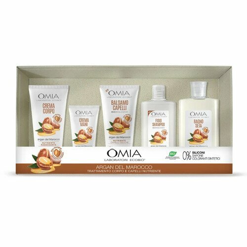 Omia Cofanetto Set BagnoSeta + Crema Corpo + Crema Mani + Shampoo + Balsamo per Capelli