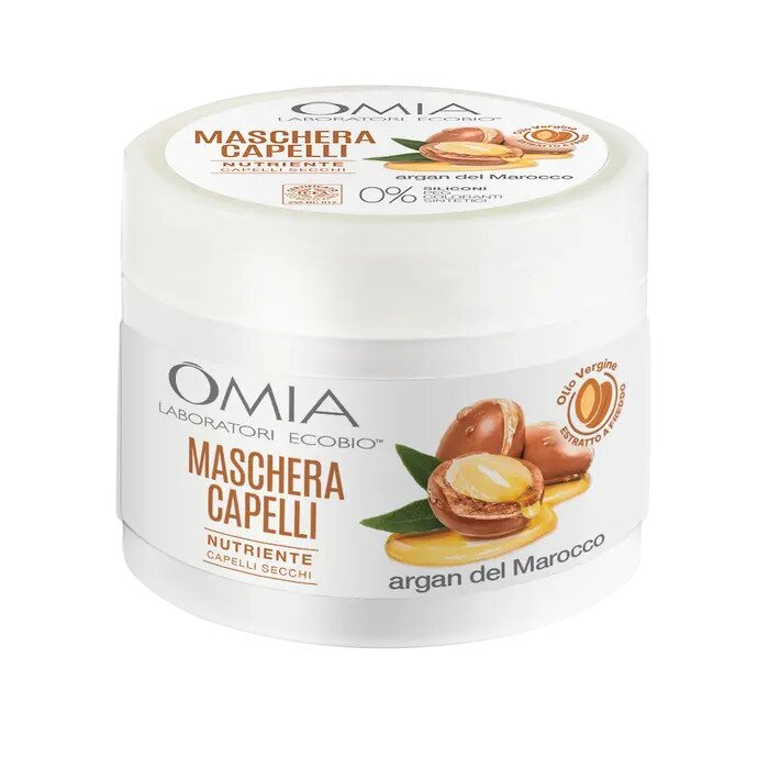 Omia Maschera Erboristica Ristrutturante con Olio di Argan Bio per Capelli Sfibrati 250 ml