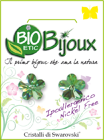 Orecchino fiore 6mm peridot