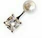 Orecchino post foratura pearl/zircon dangle 6 mm articolo bjt957