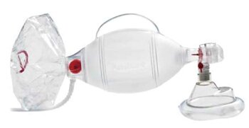 Pallone per rianimazione ambu monouso completo di maschera ereservoir