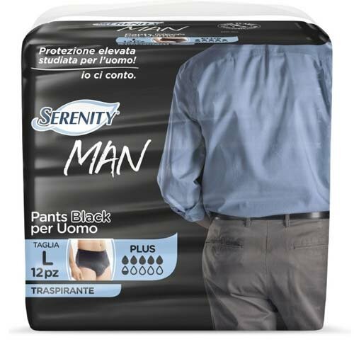 Pannolino serenity man pants black taglia large 12 pezzi