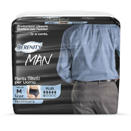 Pannolino serenity man pants black taglia media 12 pezzi