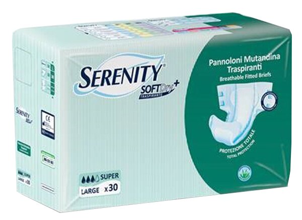 Pannolone per incontinenza a mutandina serenity softdry+ aloe super large 30 pezzi