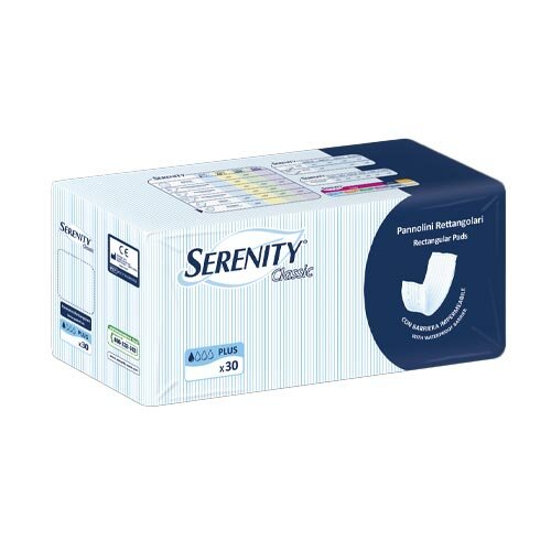 Pannolone rettangolare serenity classic con barriera 30 pezzi