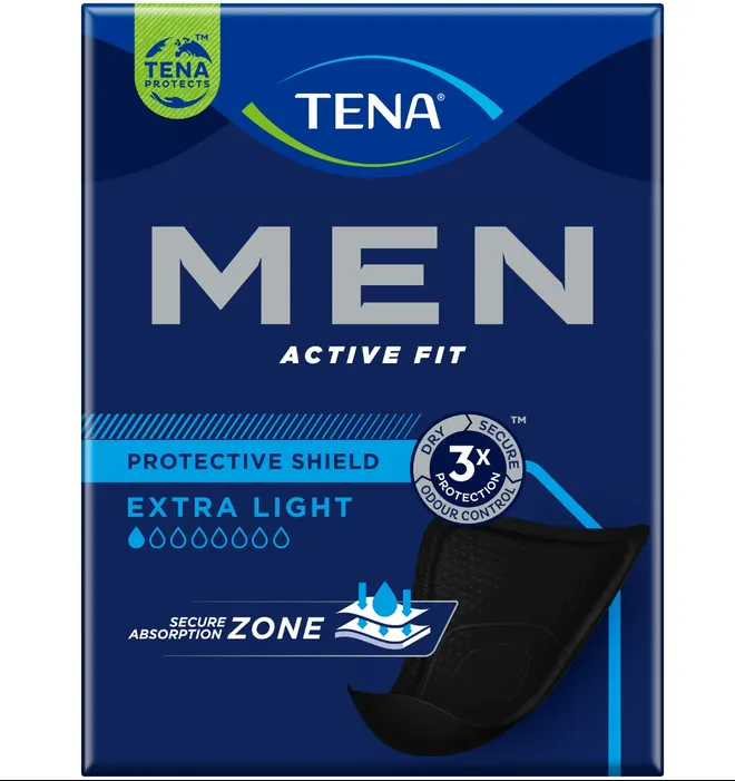 Pannolone sagomato maschile tena men scudo protettivo 14 pezzi