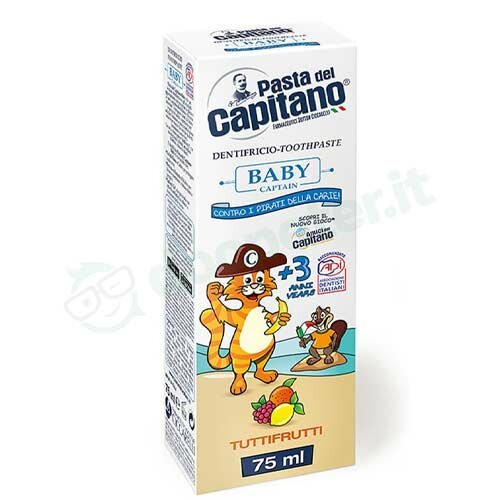 Pasta del Capitano Dentifricio Baby +3 Anni Tutti i Frutti 75 ml