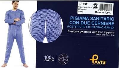 Pavis wellness 992 pigiama uomo doppia cerniera azzurro m