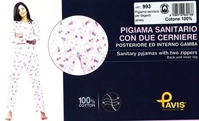 Pavis wellness 993 pigiama donna doppia cerniera rosa m