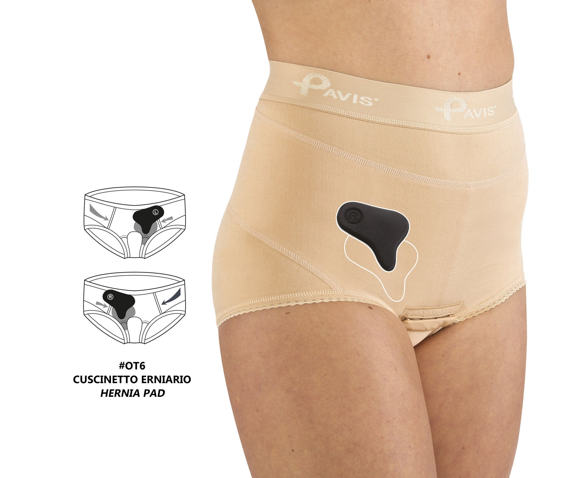 Pavis wellness slip donna erniablock colore nude taglia 65 cod. 672