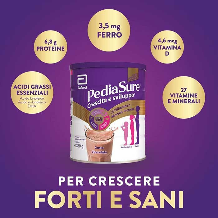 Pediasure Integratore Crescita per Bambini Cioccolato 850g 