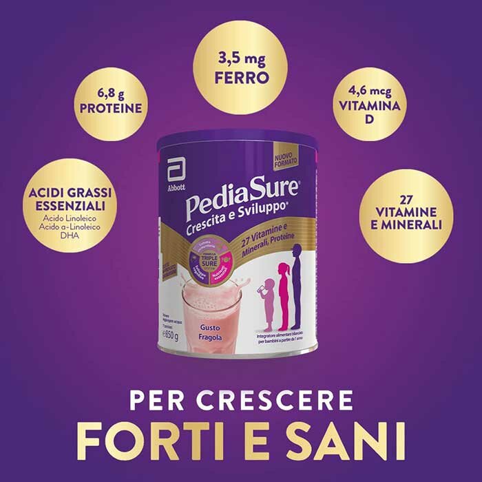 Pediasure Integratore Crescita per Bambini Fragola 850g