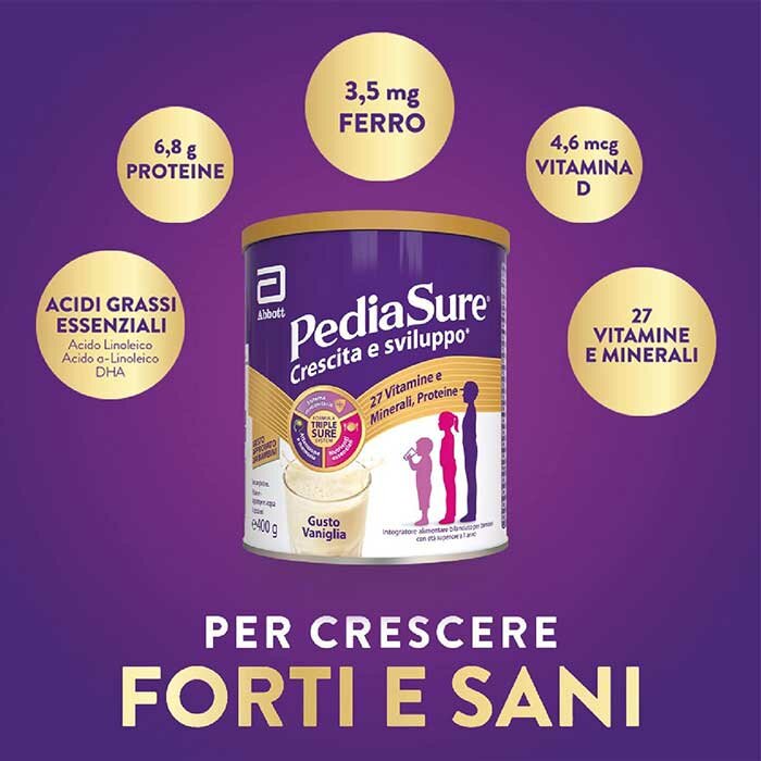 PediaSure Integratore Crescita per Bambini Vaniglia 400g