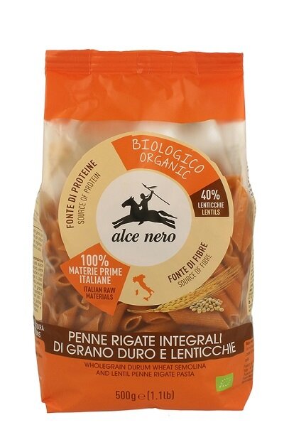 Penne rigate integrali di grano duro e lenticchie bio 500 g