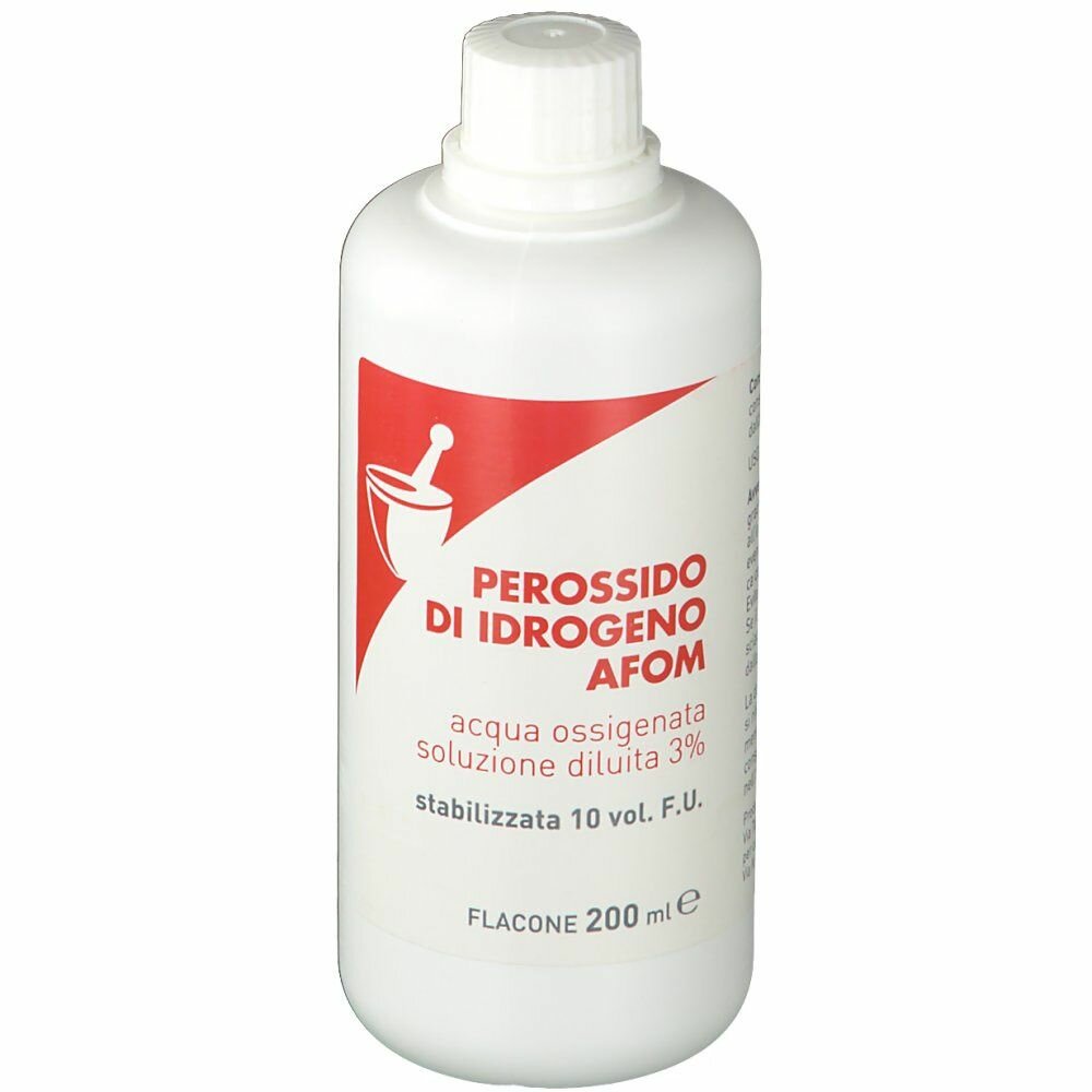 Afom Perossido di Idrogeno 3% 10 volumi  acqua ossigenata 200 ml