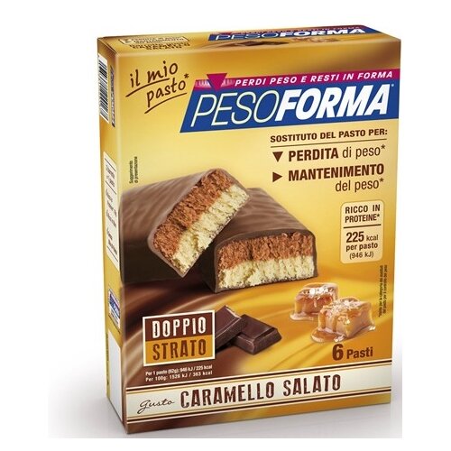 Pesoforma barretta al caramello salato 12 pezzi da 31 g