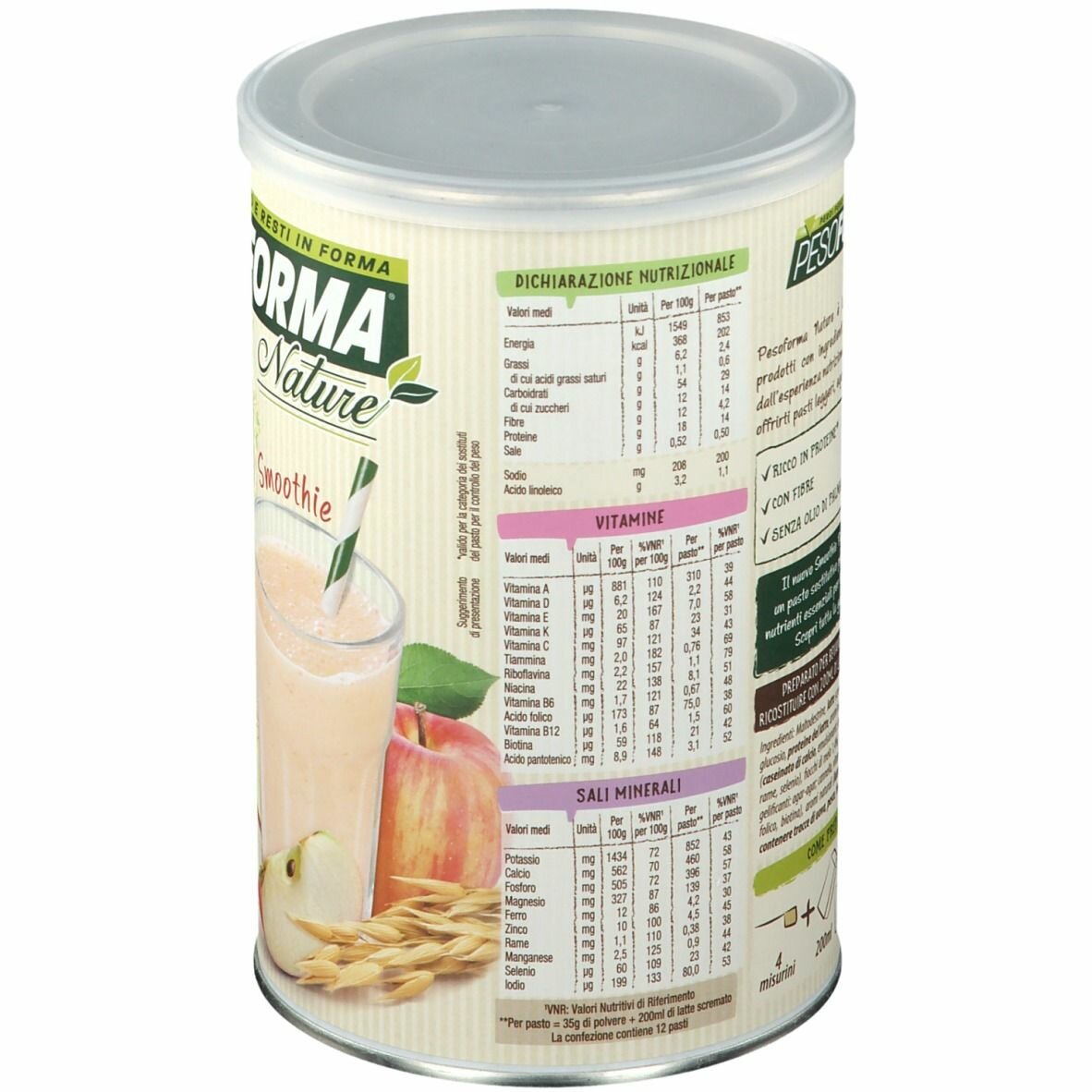 Pesoforma nature smoothie mela e crusca avena 12 pasti 420 g