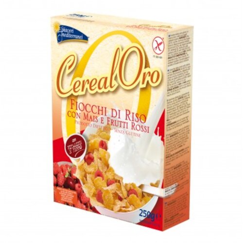 Piaceri mediterranei cerealoro fiocchi di riso con mais e frutti rossi 250 g