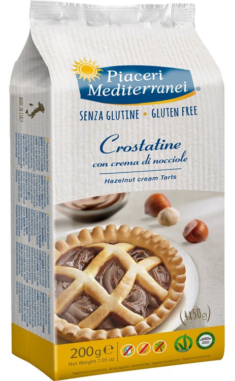 Piaceri mediterranei crostatina con crema di nocciola 4 x 50g