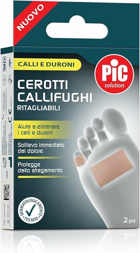 Pic solution cerotti callifughi ritagliabili con acido salicilico 2 pezzi 6x4cm