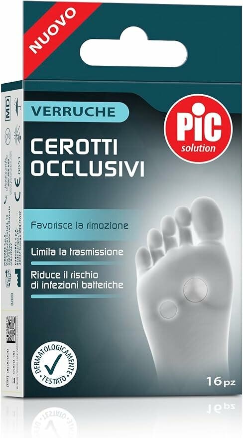 Pic solution cerotti occlusivi per il trattamento verruche confezione mix 16 pezzi