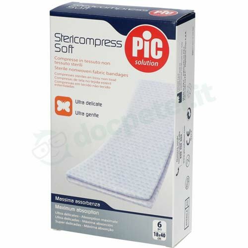 Pic Stericompress Soft Ultra Delicate Gentle 18x40cm 6 Garze