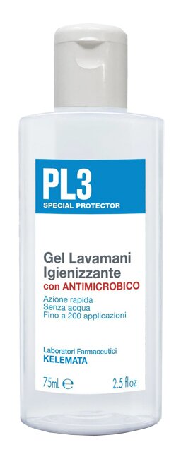 Pl3 gel lavamani igienizzante antimicrobico 75 ml