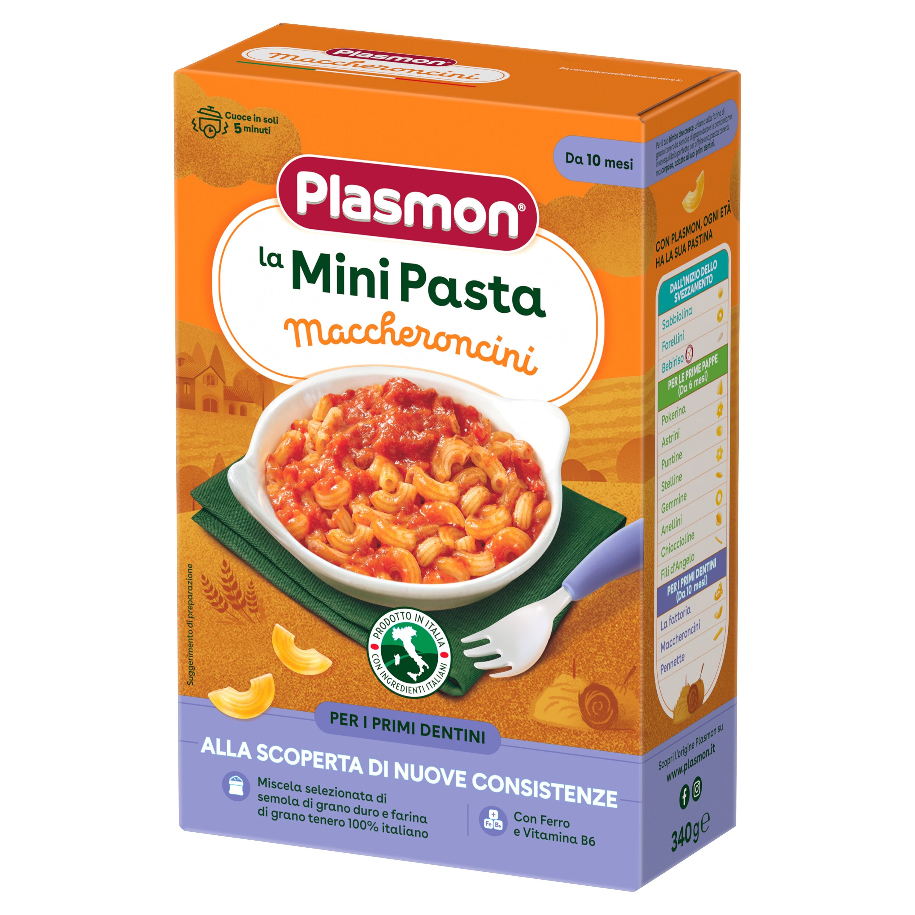 Plasmon la pastina maccheroncini 480g 10 mesi+