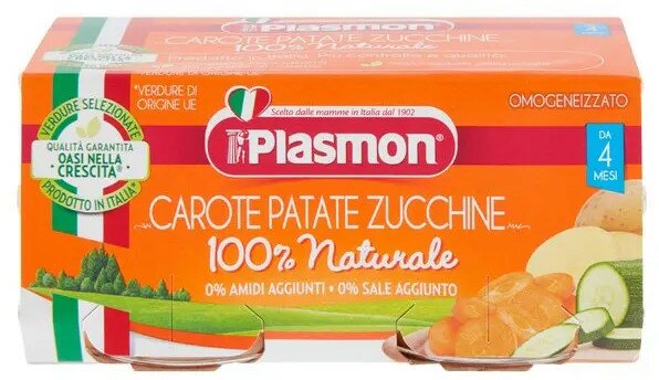 Plasmon omogeneizzato carote patate zucchine 4 x 80 g