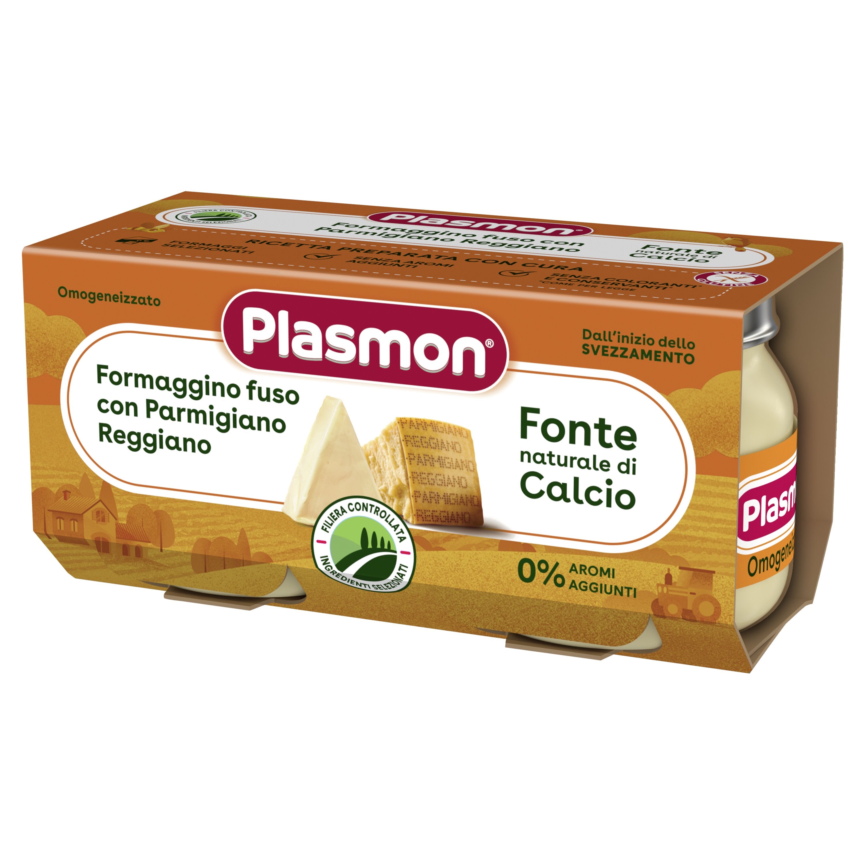Plasmon omogeneizzato formaggino parmigiano 80 g x 2 pezzi