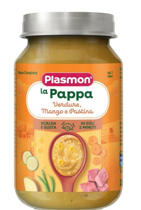Plasmon omogeneizzato pappe manzo verdura pastina 190 g x 2pezzi