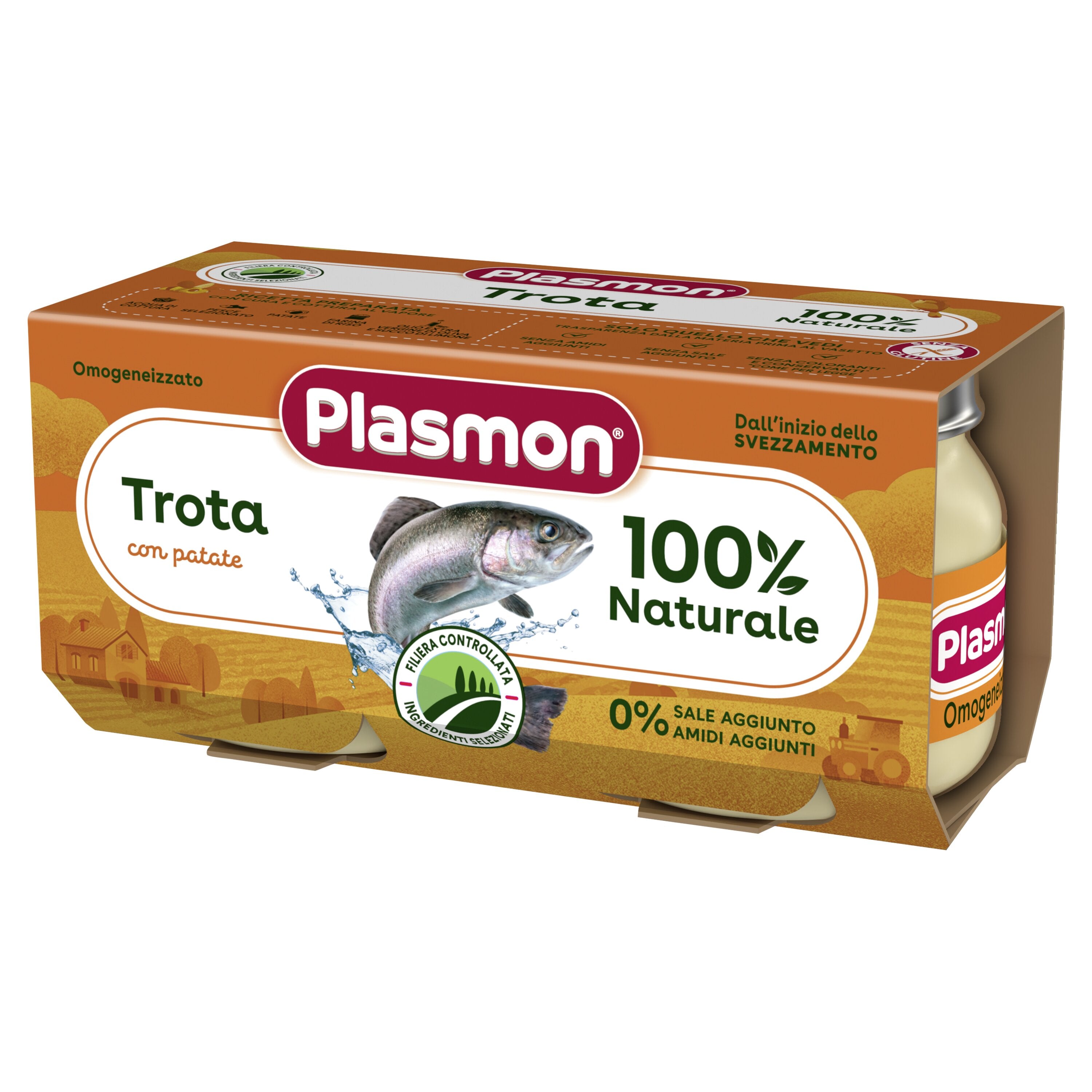 Plasmon omogeneizzato trota verdure 80 g x 2 pezzi